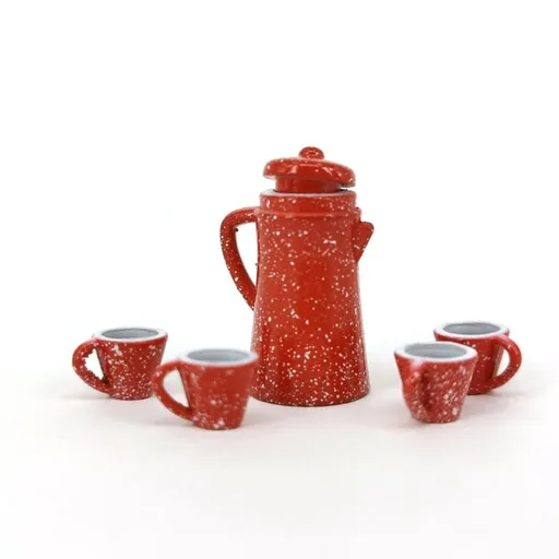 Miniature Tea Pot Assorted Color Alloy 1 Set (1 Kettle + 4 Cups)