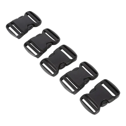 5Pcs Quick Release Buckle Plastic Dual Adjustable Strap Buckles Replacement DIY Craft for Backpack BlackFor 32mm Width Strap