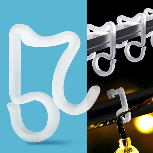 Holiday Light Clips Light Clips Outdoor Hang Gutter Hooks for Christmas Decoration String Lights Weatherproof (100 Pieces)