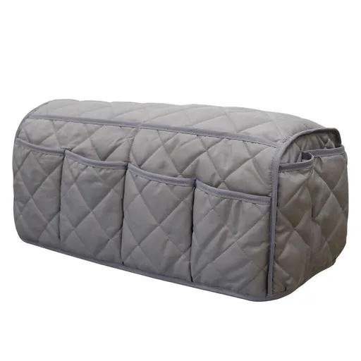 Sofa Armrest Organizer, Remote Control Holder, Waterproof Armchair Caddy with 14 Pockets for TV Remotes(Grey)