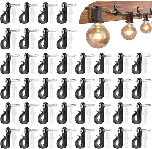 40 Pack Screw Hooks for String Lights