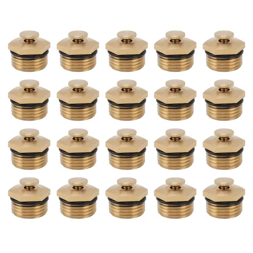 20PCS Brass Misting Nozzles 1/2 Inch Adjustable Dust Removal Cooling Atomizers Nozzles for Lawn Garden