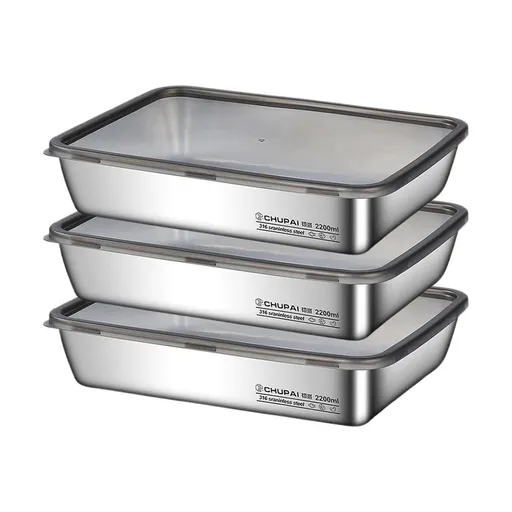 Stainless Steel Food Containers, With Clear Lids, Stackable Snack Storage Boxes, Deli Meat Keeper For Refrigerator Or Picnic, Bbq Party, Office, Gym Lunch