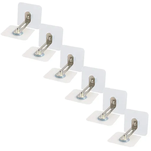 6 Pack No Drill Furniture Anchors, Anti Tip Adhesive Straps for Bookcases Dressers Shelves Cabinets and Walls, White, 2.36 x 2.36 inches
