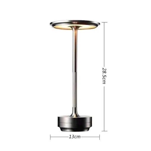 A Flat 1200mAh Silver | Mini Portable Table Lamp | Christmas Compact Carry Light
