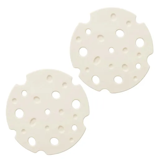 4‑Pack off white round Silicone Trivet Mat, Heat Resistant Non Slip, 6.3x6.3x0.4 Inches, Kitchen Table Protector for Bowls Plates Cups