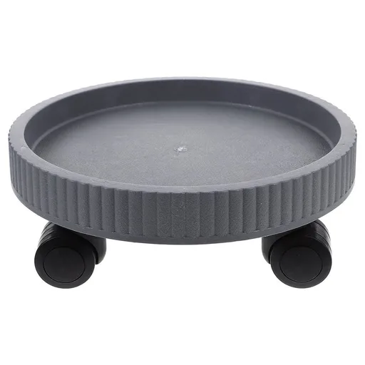 Sturdy Rolling Plant Base, Grey Plastic, Perfect for Indoor Flower Pots
