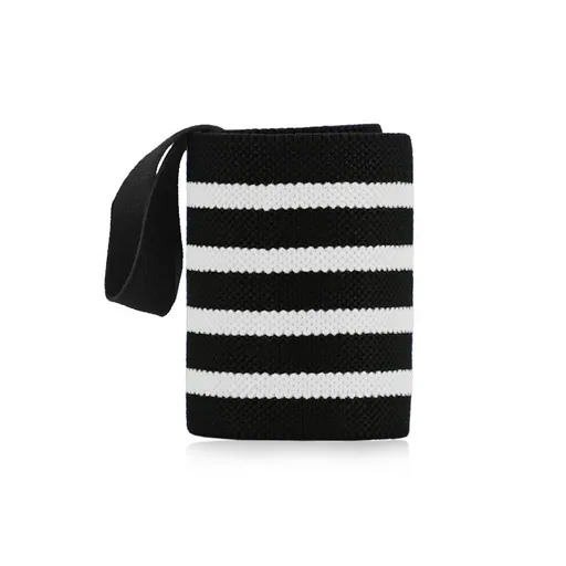 1Pc Adjustable Wrist Wraps for Weightlifting, Gym Training Wrist Support Straps for Men & Women, Fitness Strength Training Accessories - White Striped