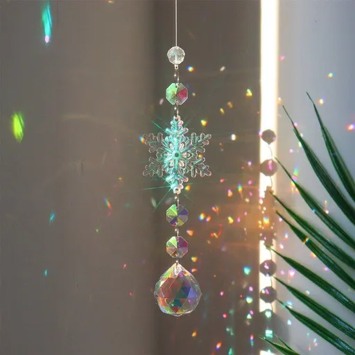 Christmas Ornaments Snowflake Crystal Suncatcher Icicle Hanging Window Christmas Tree Decoration Christmas Icicles Crystal Ornaments