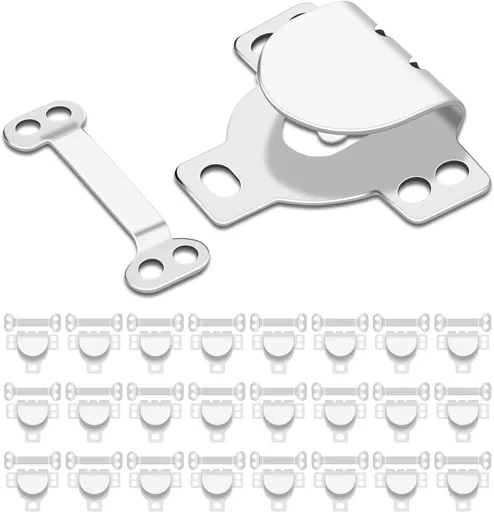 25 Set Hooks and Eye for Sewing,Invisible Silvery Sewing Clasp and Snaps Fasteners Kit Sew-On Hook and Eye Closures for Clothing,Bra,Pants Waist,Jeans,DIY Craft Hooks Replacement/Repair