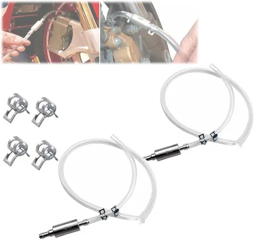 Brake Bleeder Hose One Way Check Valve, Brake Fluid Replacement Kit, Car Brake Bleeder Hose with One Way Check Valve, Universal Brakes Bleeder Tool Cars Accessories for Car Motorbike Bike (2 Set)