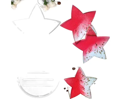 1 Set Star Shape Coaster Mold - Transparent