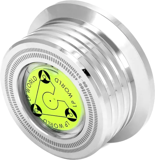Record Weight Phono Disc Stabilizer, 60HZ Record Weight Stabilizer, with Bubble Leveling (60Hz, Silver)