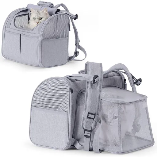Travel Basket for Cats and Dogs - Carrier for Cats and Dogs - Travel Bag for Cats and Dogs - Dog Carrier - Cat Carrier - up to 10 lbs - Gray