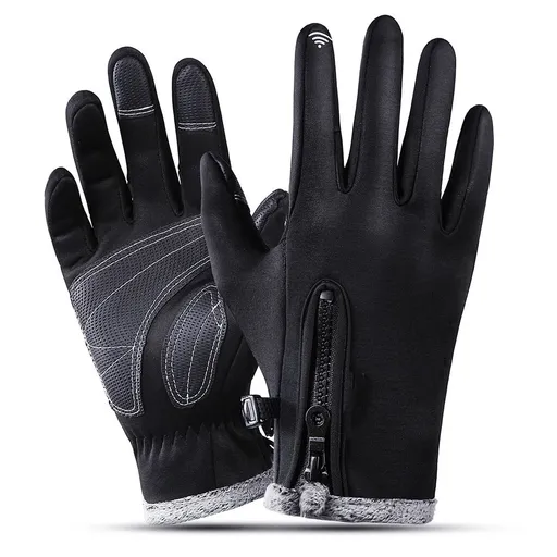 Sport Gloves, Winter Gloves, Ultimate Waterproof & Windproof Thermal Non-Slip Gloves, Mens Comfortable Warm Touch Glove（Black M）