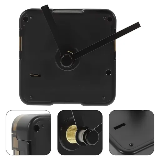 Wall Clock Mechanism, Black Plastic, Accurate, DIY Repair, 1Set