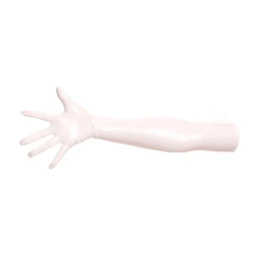 Hod Health & Home Shiny Patent Leather Faux Latex Long Gloves Cosplay Costume Fetish Bdsm - White - M (70Cm)