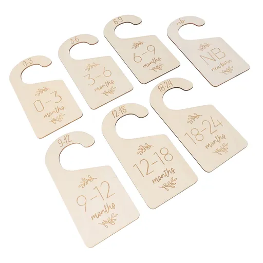 7PCS Set Baby Closet Size Divider Boxwood Dual Sided Toddler Hanger Closet Divider for Room