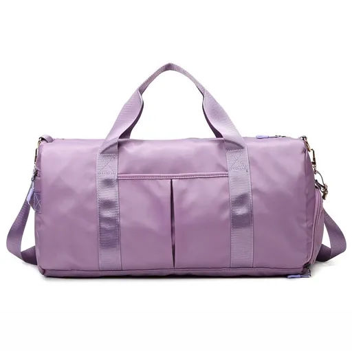 Large Sports Gym Bag Oxford Travel Bag Wet Dry Storage for Swimming - Purple