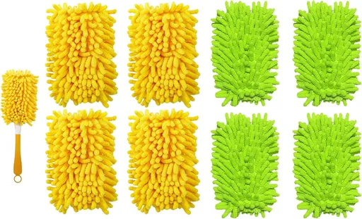 4+4 Reusable Duster Refill Compatible with Swiffer Hand Duster - 360 Heavy Duty Dusters Refills - Microfiber Ceiling Fan Duster for Swiffer Dusters Extended Handle(Handle is Not Included)