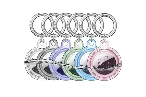 Set of 6Pcs Airtag Case Cover Anti-lost Keychain Ring Protective Case for Apple Airtag Holder TPU Protective Cover Airtag Accessories