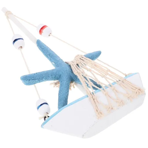Wooden Sailboat Model Multi-Color Nautical Tabletop Decoration 17x10.5x3 Inches Coastal Home Decor