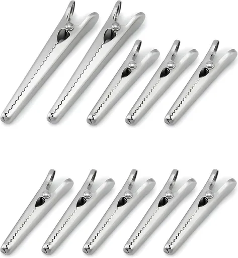 Stainless Steel Sealing Clips - Kitchen Sealing - 10 pieces - 8 cm & 11.5 cm