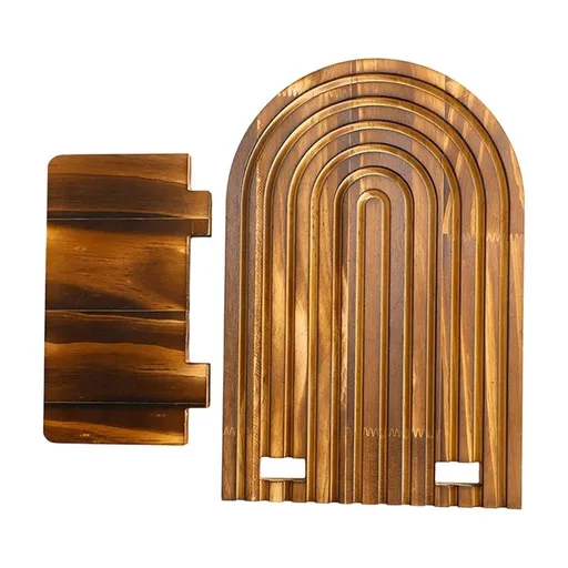 Bohemian Arched Floating Wood Shelves, Durable Rustic Wall Decor, Ideal for Plants and Ornaments, Perfect for Living Rooms and Bedrooms, Home Decor Enthusiasts