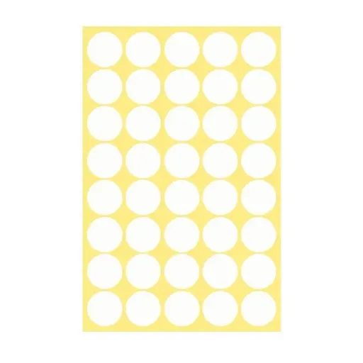 8/13/25/50mm Colour Sticker Dots Adhesive Round Labels Circular Scrapbooking White - 25mm 40 Dots - 1 Sheet