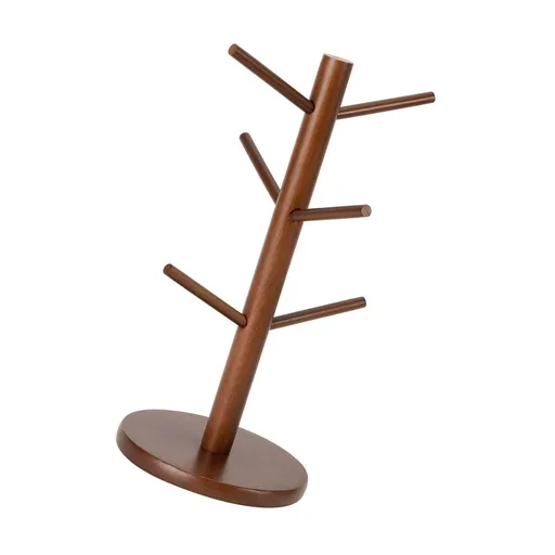 Mug Holder Tree with 6 Hooks Space Saving Multifunctional Coffee Cup Holder for Kitchen Store Counter Brown