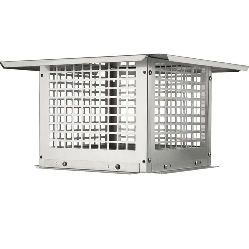 Chimney Cap 304.8 x 304.8mm, 304 Stainless Steel Fireplace Chimney Cover, Not Easily Toppled & Practical Accessories & Easy Installation, Fits Mesh Flue Covers Outside Clay Flue Shingles, Silver