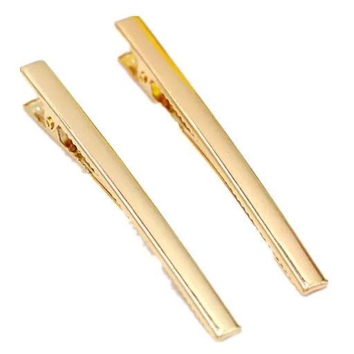 Alligator Hair Clips 2pcs Gold Metal Hair Clamps DIY Hairbow Hairpin Crafts Accessory for Arts Crafts Projects Hair