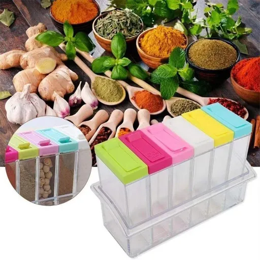 Colorful Spice Shaker Jars, Salt and Pepper Shakers Set, Seasoning Shaker Boxes Condiment Set, Plastic Spice Dispenser