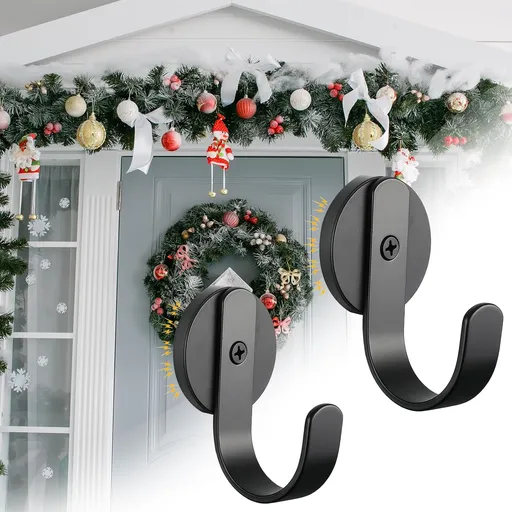 2 Pcs Magnetic Hanger Heavy Duty Magnetic Wreath Hook for Metal Door Window Refrigerator Office Kitchen Valentines Holiday Party Decoration