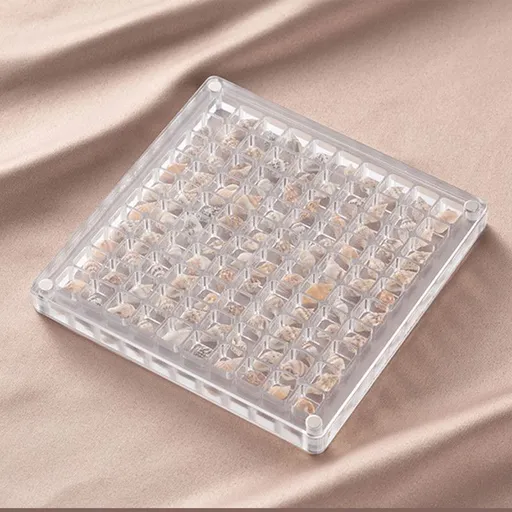 Acrylic Magnetic Seashell Display Box,Clear Sea Shell Display Box,Beach Magnet Storage Organizer Case for Seashell Diamond Beads,100 Grids,Transparent,1 Pack
