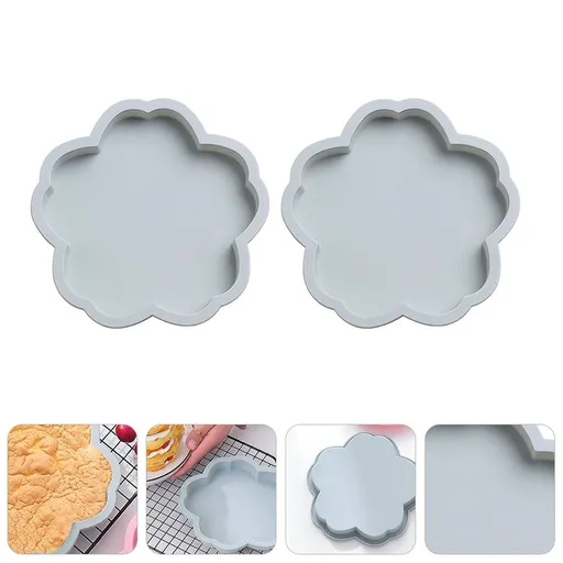 DIY Baking Pan Shaped Silicone Baking Tray 2Pcs 7.19x7.19x0.9 Inch for Home Baking