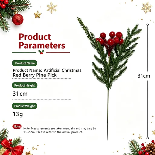 Christmas Pine Needle Spray Stem Artificial Floral Craft Supply SD60 2 Pcs Popular Christmas Holiday Gift