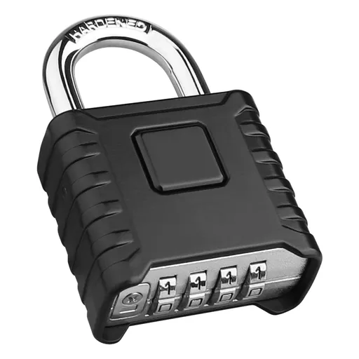 1 Pack Large Heavy Duty 4 Digit Combination Lock, One Touch Unlocking, Anti-Error Feature, High Security Outdoor Waterproof(Black)