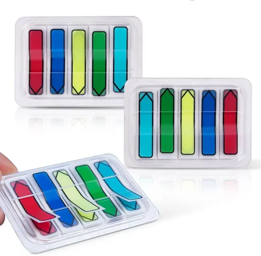 6Pack Arrow Flags Tabs Sign Here Tabs 600 Pieces 5 Colors Arrow Stickers Flags Notes with Dispenser for Office Notebook Annotating Books Notary Books