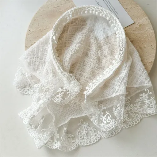 Lace Headband Kerchief Tie-style Floral Headwrap Head- Elastic Hair Scarf Headband 3PCS Chiffon Head Kerchief Headband