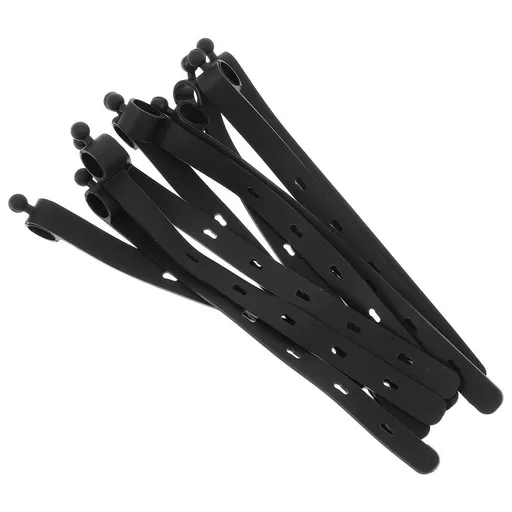 Reusable Black Silicone Cable Ties for Wire Management and Organization, and Portable