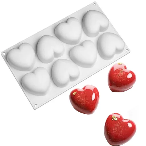 3D Heart Silicone Molds for Baking Mousse Cake, 3D Silicone Baking Mold for Candy Pastry Chocolate Truffle Cupcake