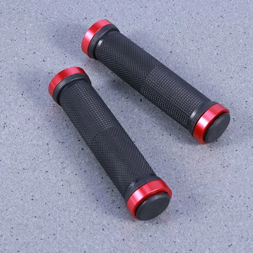 Worgeous Mountain Bike Double Lock Aluminum Alloy Handlebar Grips Antiskid Set Red