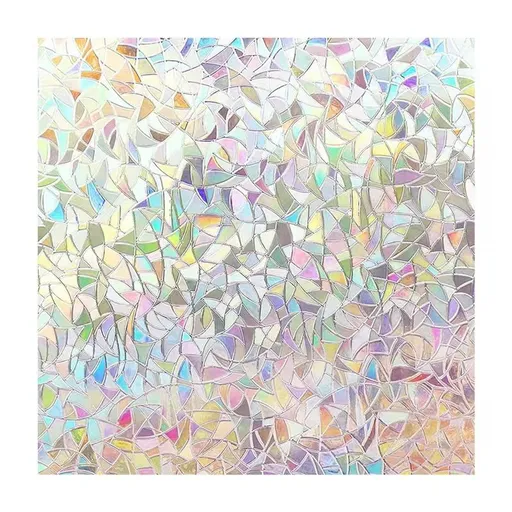 Rainbow Window Privacy Film Decorative, 3D Decals Window Clings for Glass Windows, Cling Window Sticker, 7.8Inch x 196Inch