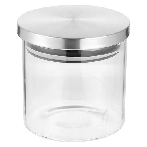 Glass Food Storage Jars with Airtight Stainless Steel Lids, Sealed Containers for Kitchen Pantry Organization