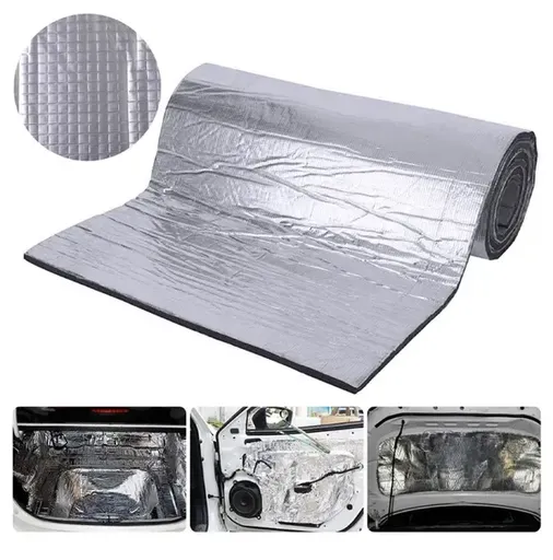 Acoustic insulation mat compatibility with cars 50x200cm, 10MM soundproofing foam soundproofing, waterproof, Made of Aluminum