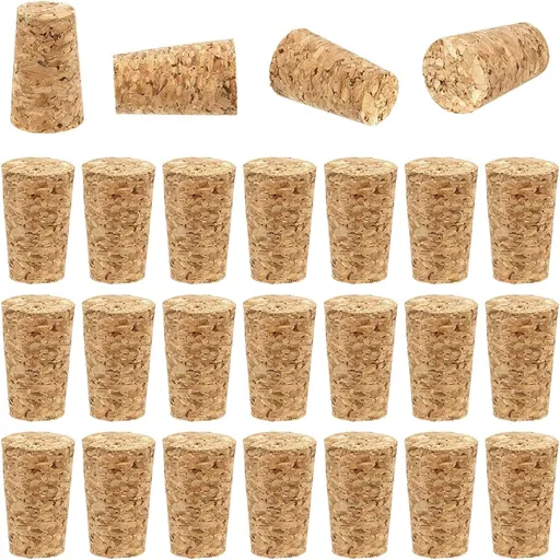 25 Pack Natural Soft Wood Corks Wine Bottle Stopper Tapered Cork Plugs Replacement Corks for Wine Making Craft