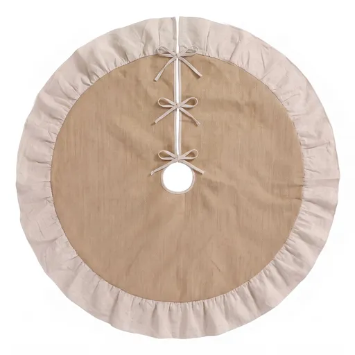 Jingle Jollys 120cm Christmas Tree Skirt Linen Christmas Tree Mat Decor