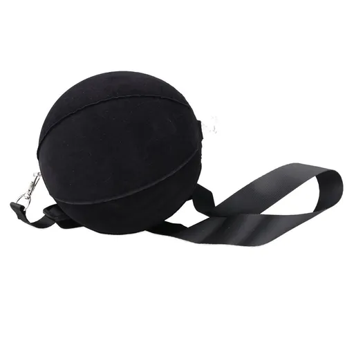 Golf Swing Trainer Inflatable Practice Aid with Adjustable String Portable Golf Training Equipment - Black