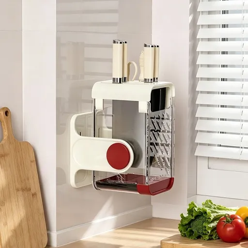 Rotating Knife Holder Countertop Utensil Rack Kitchen Organizer for Knives Scissors 8.85 Inch